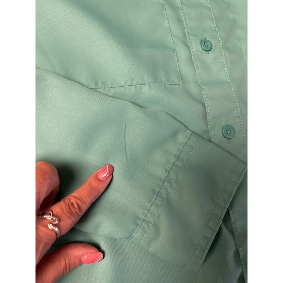 Realtree Fishing Mens Long-Sleeve Button-Up Shirt Size Medium Green Lightweight - Picture 7 of 8